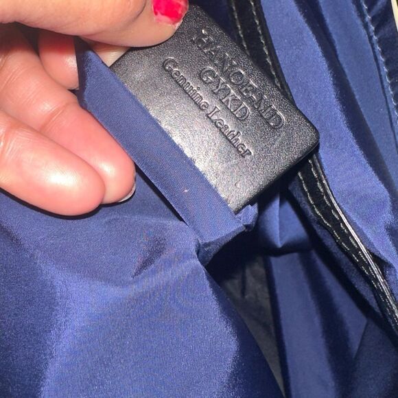 Bally Navy Blue/Black Nylon and Leather Shopper Tote - Picture 7 of 15